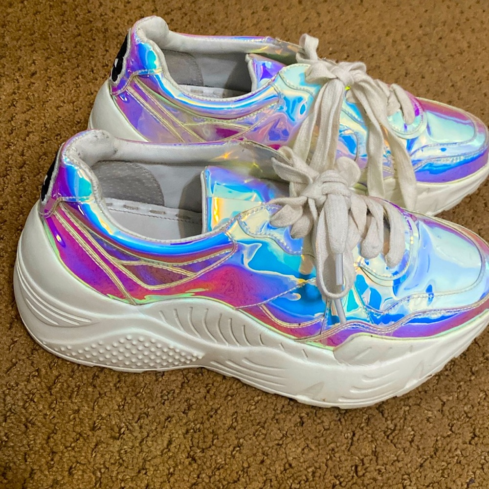 Alice and Olivia iredescent sneakers